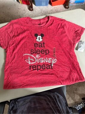 Disney Pink Speckled 'Eat Sleep Disney Repeat' Short Sleeve Tee